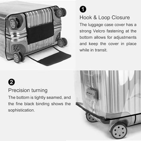غطاء حماية شفاف شنط السفر من مورانو إطار أسود متعدد المقاسات
