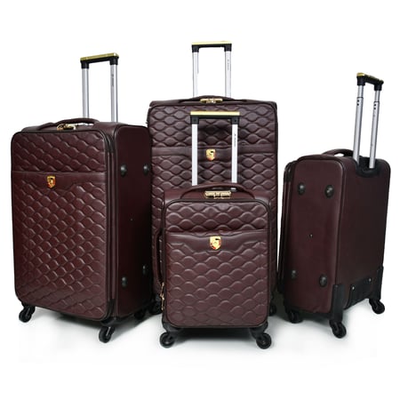 شنطة سفر جلد فاخر من مورانو مقاس 32 أنش كوفي طقم اريع قطع