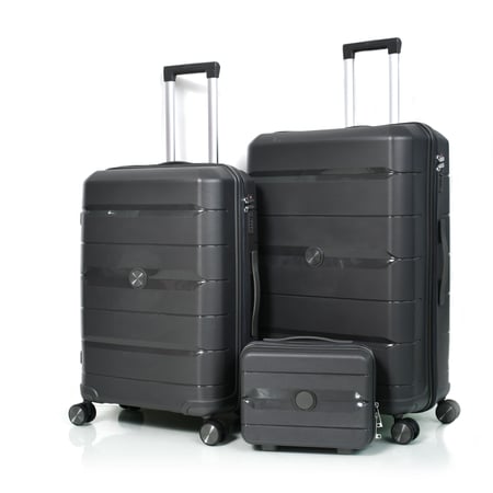 مورانو شنط سغر غير قابلة للكسر من بولي بروبلين pp عالية الجودة 4 قطع رمادي