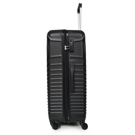 مورانو طقم شنط سفر  فايبر  ثلاث قطع مع شنطة مكياج  بتصميم دوائر أسود