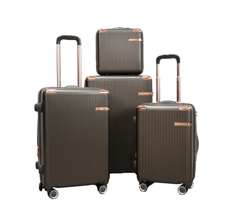 طقم شنط سفر مورانو كلاسيك ثلاثة قطع مع شنطة اكسسوارات بني