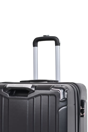 طقم شنط سفر مورانو فايبر بتصميم معينات احادية قوية 3 قطع أسود