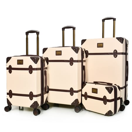 مورانو شنط سفر فايبر ثلاثة قطع مع مكياج بيج و بني