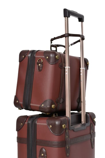 طقم شنط سفر كلاسيك جلد بلكامل مورانو اربع قطع بني