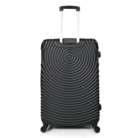 مورانو طقم شنط سفر  فايبر  ثلاث قطع مع شنطة مكياج  بتصميم دوائر أسود