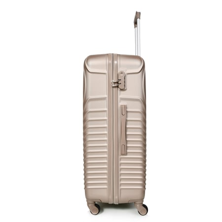 مورانو طقم شنط سفر  فايبر  ثلاث قطع مع شنطة مكياج  بتصميم دوائر ذهبي