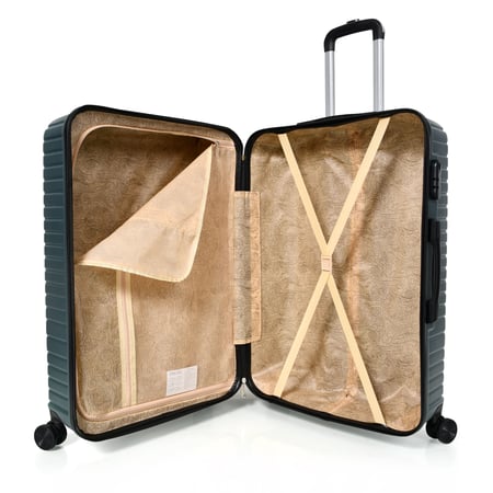 طقم شنط سفر مورانو فايبر 3 قطع شكل هندسي أخضر