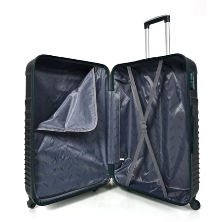 مورانو طقم شنط سفر  فايبر  ثلاث قطع مع شنطة مكياج  بتصميم دوائر زيتي