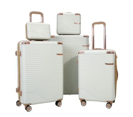 شنط سفر مورانو الفاخر اربعة قطع مع قطعتين بيج كاكي