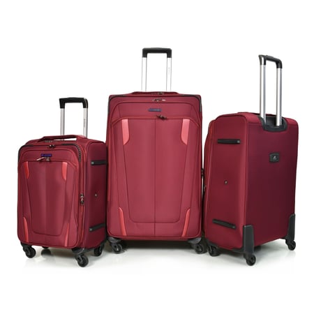 مورانو طقم شنط سفر قماش ثلاثة قطع أحمر