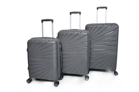 طقم شنط سفر مورانو 3 قطع PP  بولي بروبلين غير قابلة للكسر رمادي