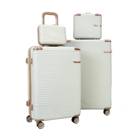 شنط سفر مورانو الفاخر اربعة قطع مع قطعتين بيج كاكي