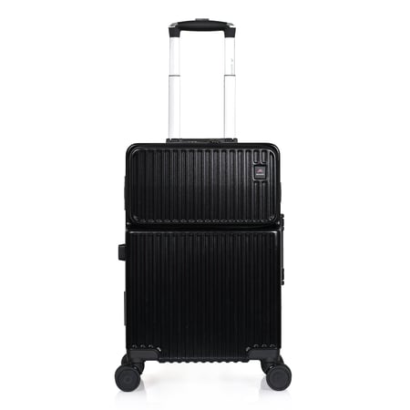 مورانو شنط سفر الومنيوم 20 أنش كبينة الطائرة أسود