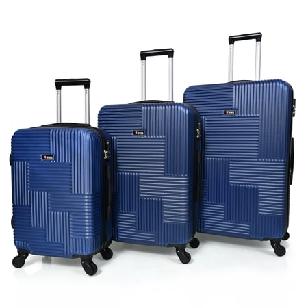 طقم شنط سفر من ويفز 3 قطع فايبر عصري أزرق