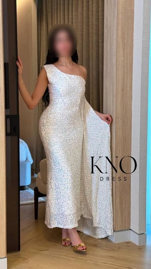 فستان ترتر مموج فاخر استرتش بلمعة ساحرة