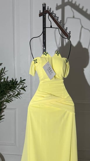 فستان ناعم باربي مع جورجيت ليموني مع تطريز