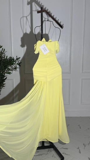 فستان ناعم باربي مع جورجيت ليموني مع تطريز