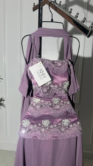 فستان سهره جورجيت مع كلفة فاخرة وشال