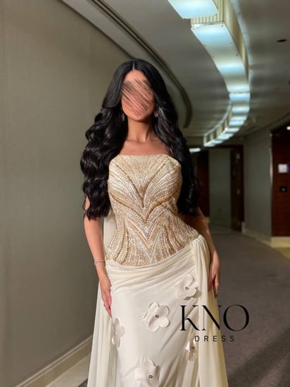 فستان جورجيت ليزر ورود مع شك مموج