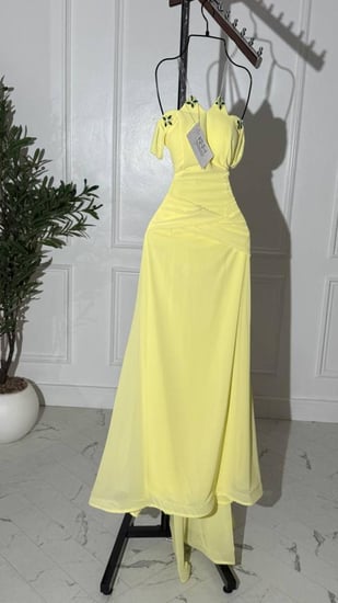 فستان ناعم باربي مع جورجيت ليموني مع تطريز