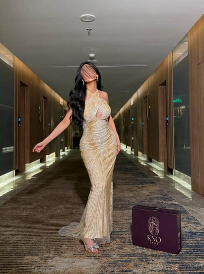 فستان شك مقلم فاخر مموج