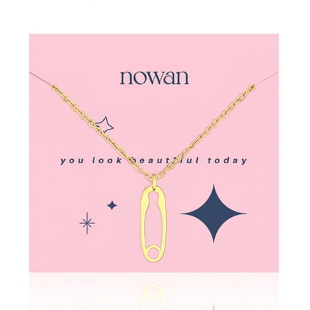 سلسال المشبك الذهبي | Safety pin necklace