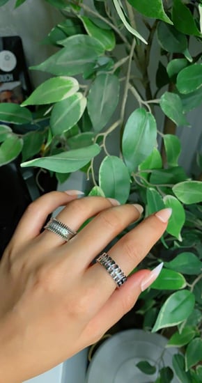 مجموعه اساور وخواتم فضي اوذهبي فري سايز