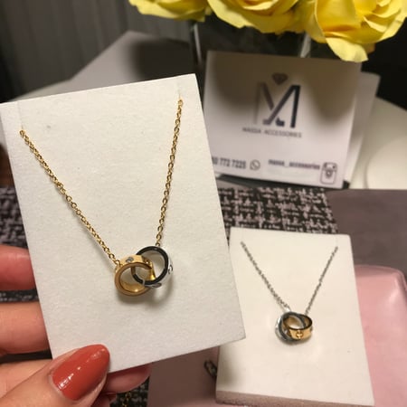 سلسال فضي وذهبي بدون ملحقات