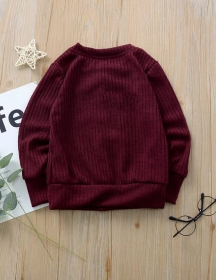 معطف بأزرار أمامية للبنات الصغار ، لون عودي