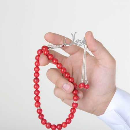 سبحه بالاسم صدف احمر