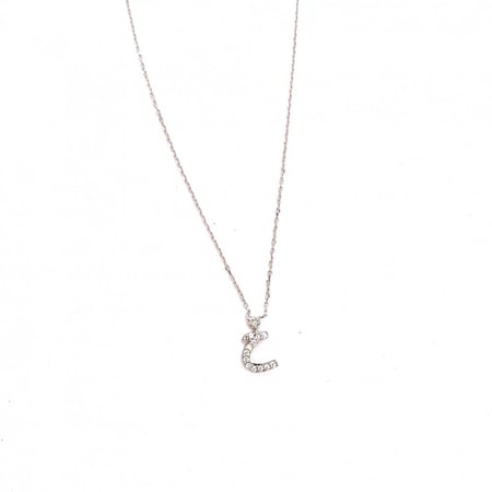 سلسال حرف خ - فضي بزيركون