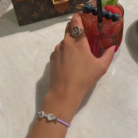 خاتم ايطار حرف ك - فضي