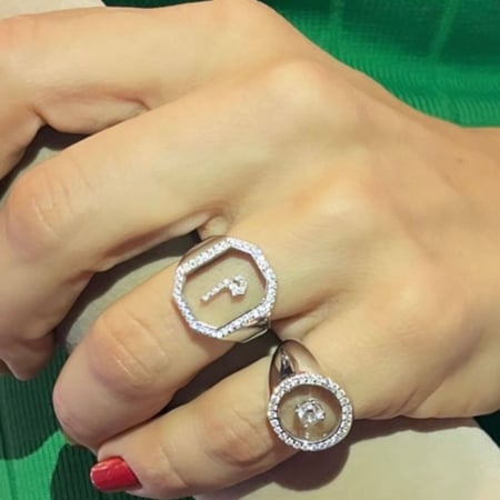 خاتم ايطار 2 - حرف ر فضي