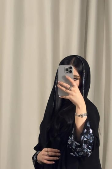 عبايه ( N9 ) شك ازرق واسود