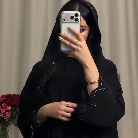 عبايه (N91) كامل شك كحلي