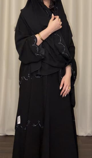 عبايه (N91) كامل شك كحلي