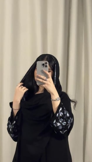 عبايه ( N9 ) شك ازرق واسود