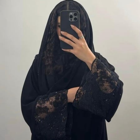 عبايه(N48)دانتيل شك مطرز