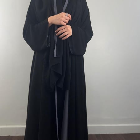 عبايه ( N15 )دبل فيس رمادي