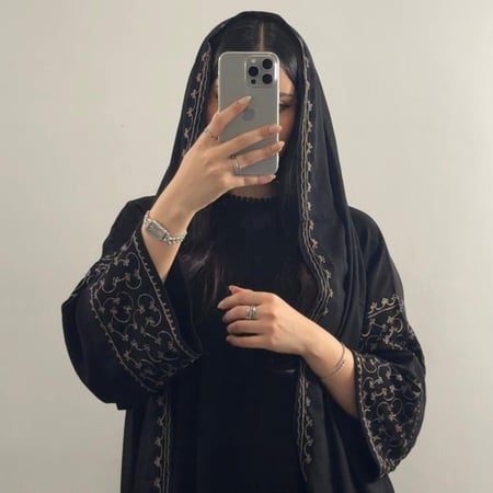 عبايه (N63) تطريز نحاسي