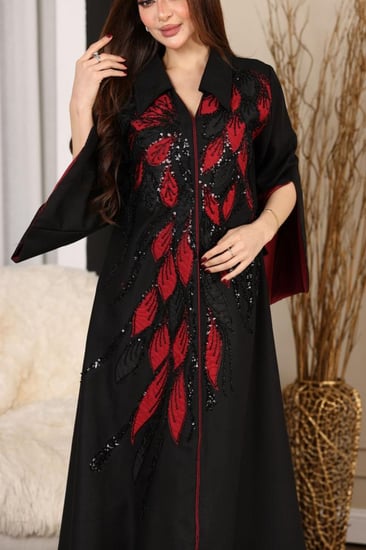 جلابية لينن سوداء