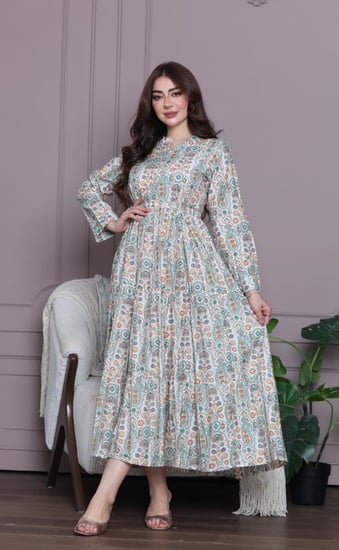 جلابية قطن مشجرة برسمة الروبيان