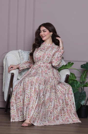 جلابية قطن مشجرة برسمة الروبيان