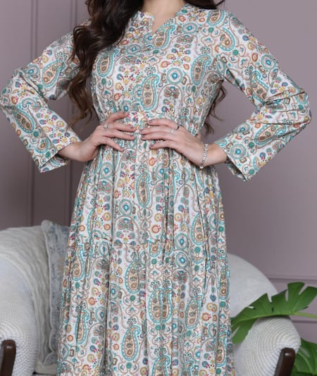 جلابية قطن مشجرة برسمة الروبيان