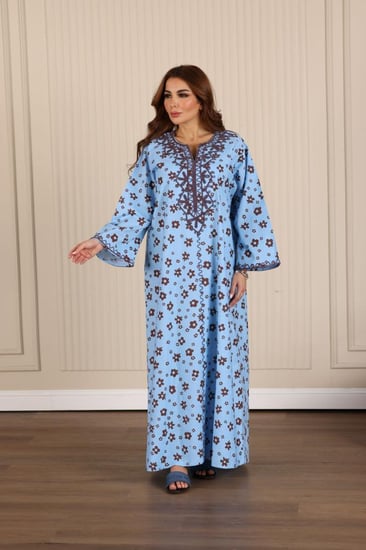 جلابية روز مطرزة وأنيقة