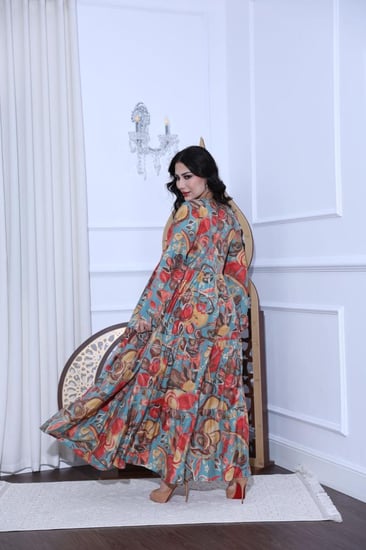 جلابية قطن موردة كلوش