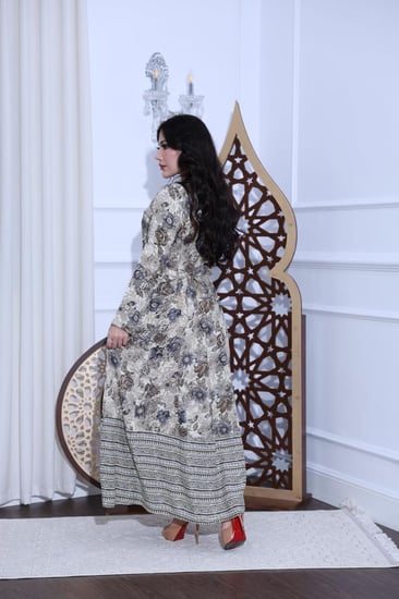 جلابية قطن موردة