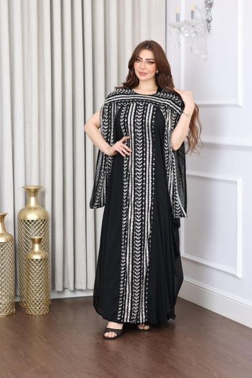 فستان سهرة شيفون مطرز