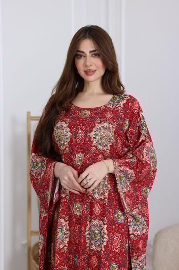 جلابية قطن مطرزة