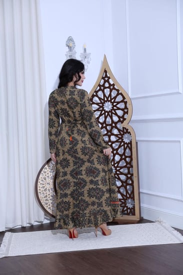 جلابية قطن موردة